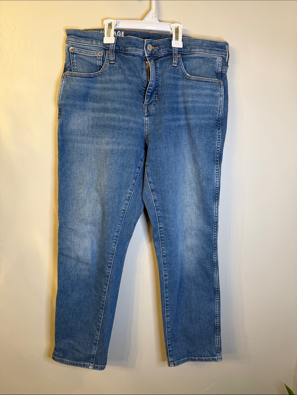 J. Crew Mid Wash Blue Straight-Leg Jeans